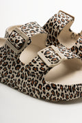 Animal Double Buckle Slides Natural (2)