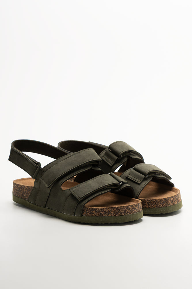 Double Band Sandals Green