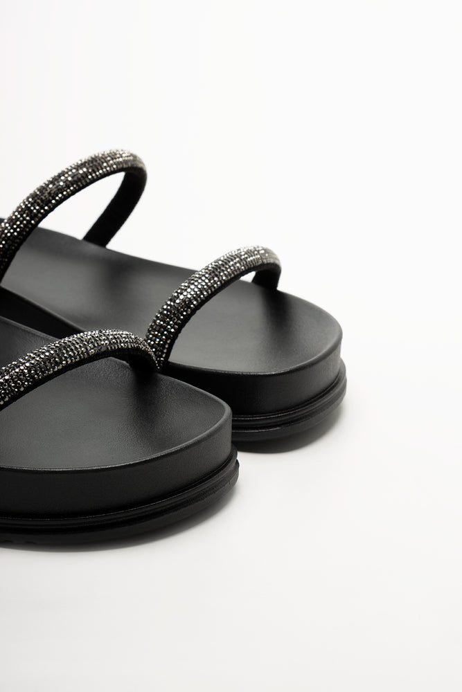 Diamante Sandals Black (2)