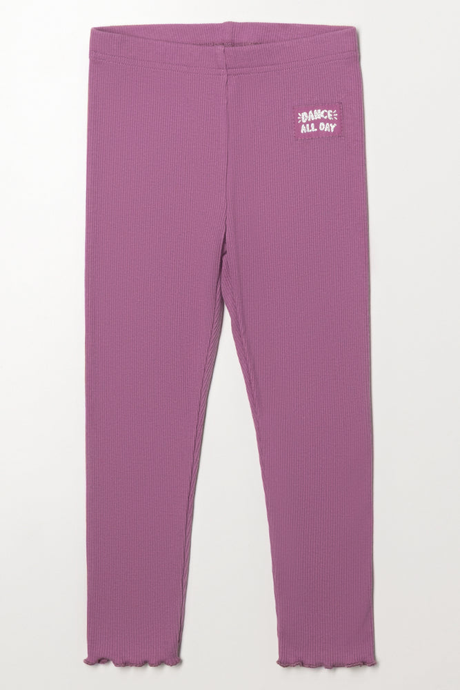 Rib Leggings Purple
