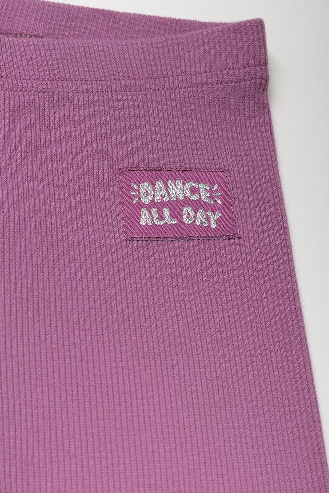Rib Leggings Purple