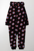 Captain America Fleece Onesie Black