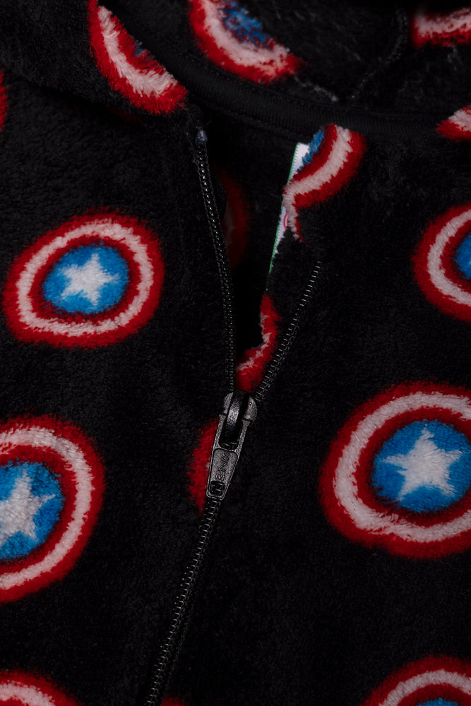 Captain America Fleece Onesie Black (1)