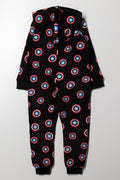 Captain America Fleece Onesie Black (2)