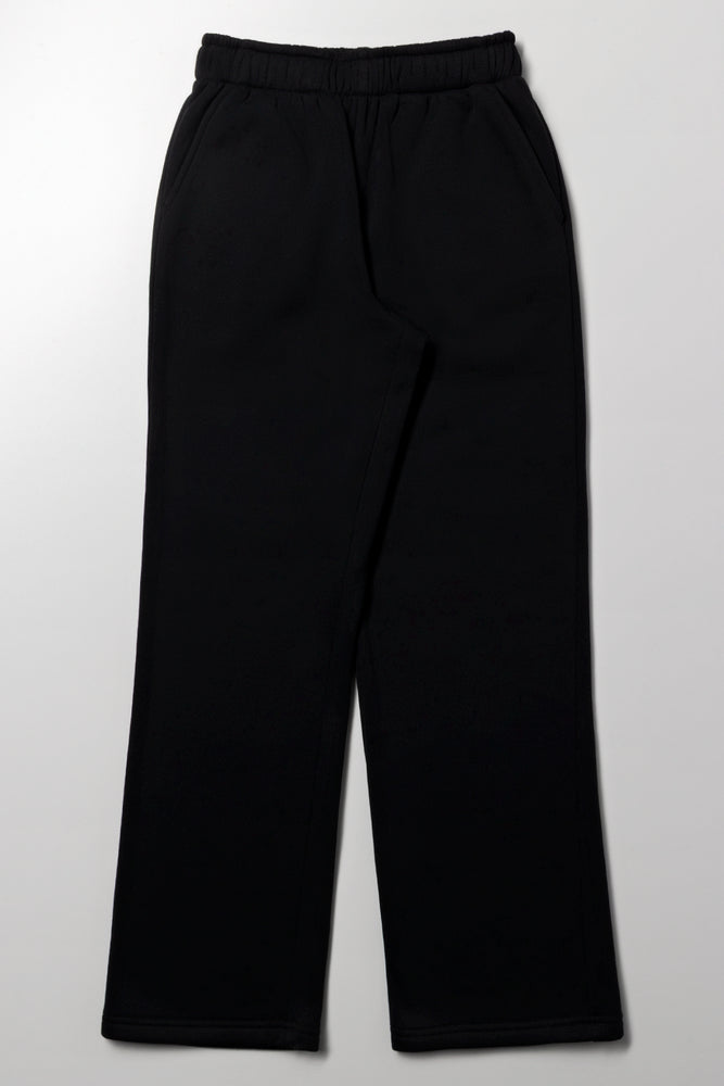 Straight Leg Trackpants Black