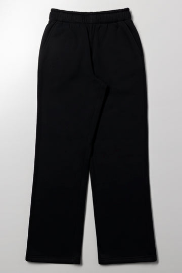 Straight Leg Trackpants Black
