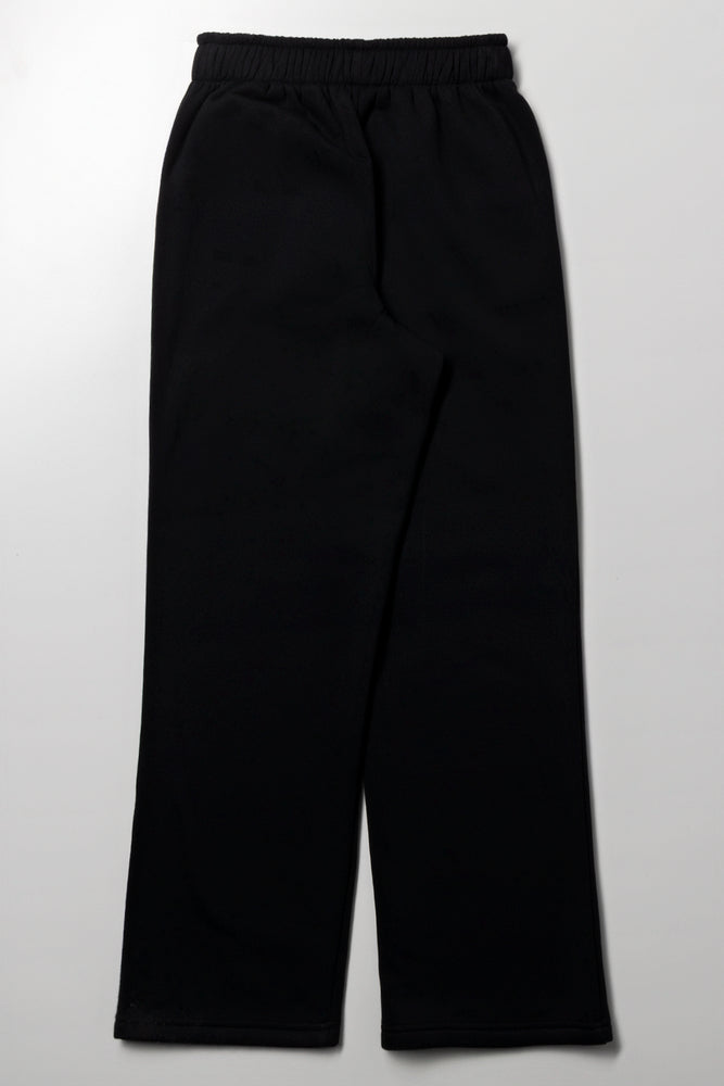 Straight Leg Trackpants Black (2)