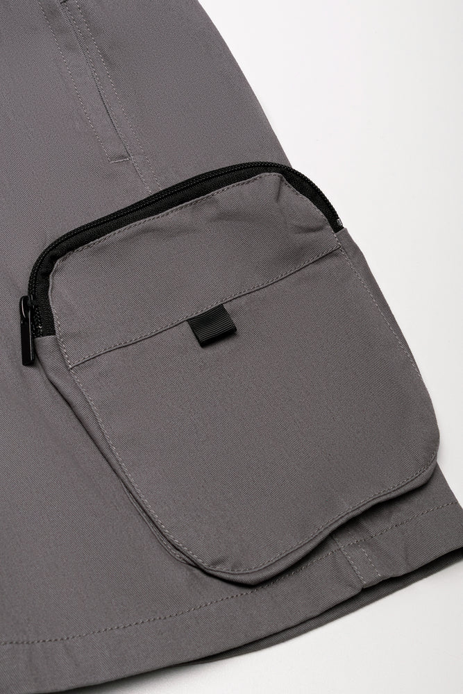 Denim Cargo Shorts Grey