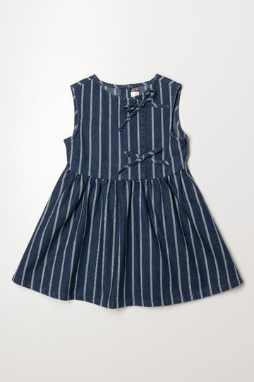 Denim Bow Dress Blue