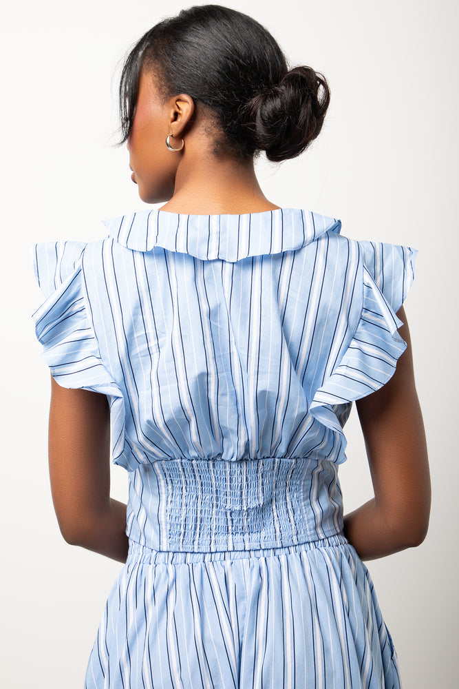 Stripe Sleeveless Top Blue (2)