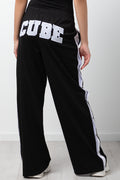 Wideleg Joggers With Side Poppers Black (2)