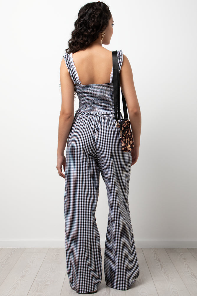 Check Pull On Pants Black And White (3)