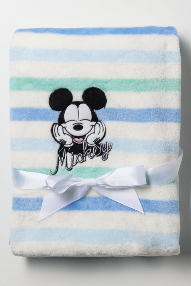 Mickey Mouse Stripe Blanket Blue