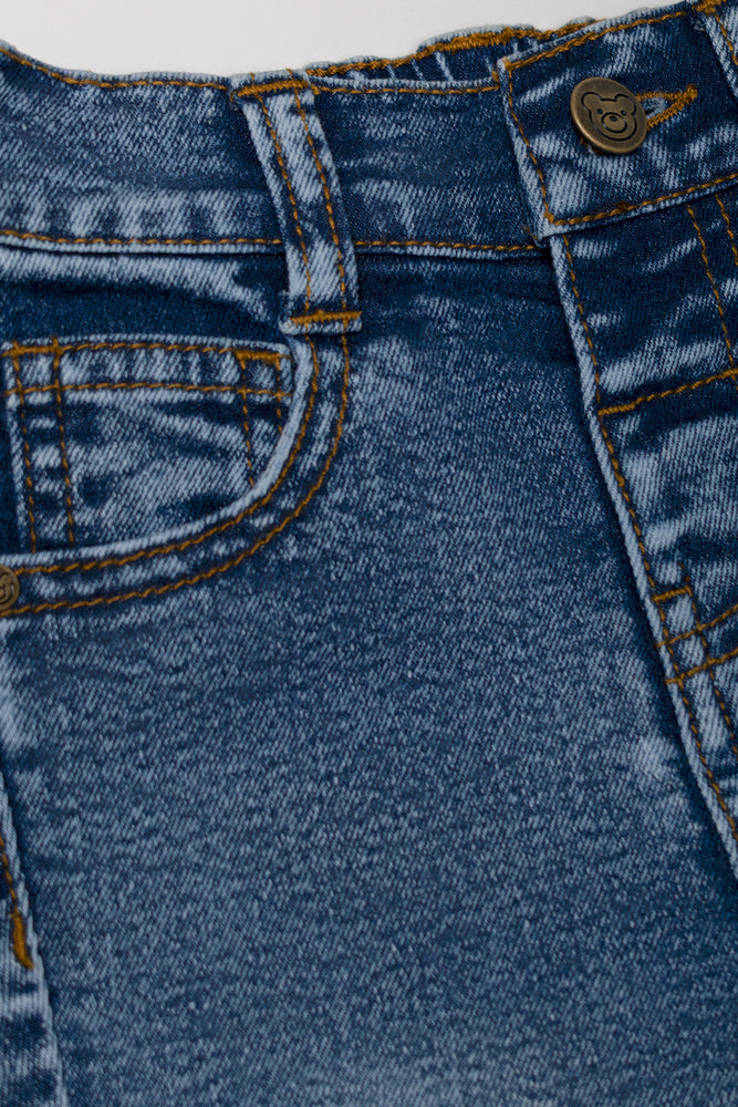 Abrasion Denim Skinny Jeans Blue (1)