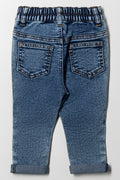 Abrasion Denim Skinny Jeans Blue (2)