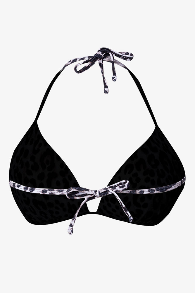 Leopard Triangle Bikini Top Cream (1)