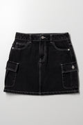 Cargo Denim Skirt Black