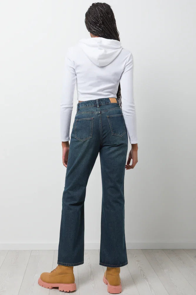 Long Sleeve Rib Top With Hood White (2)