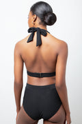 Halter Neck Bikini Top Black (2)