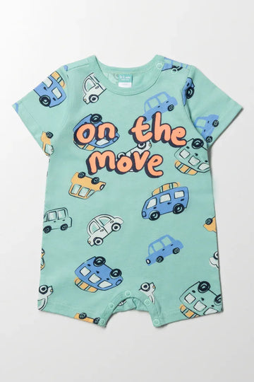 On The Move Romper Green