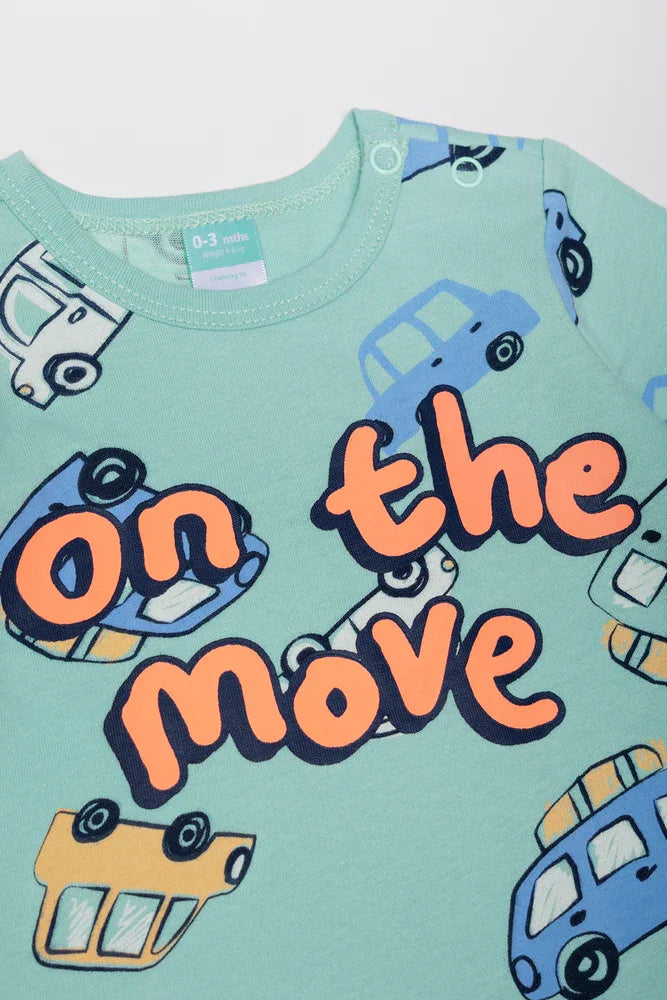 On The Move Romper Green (1)