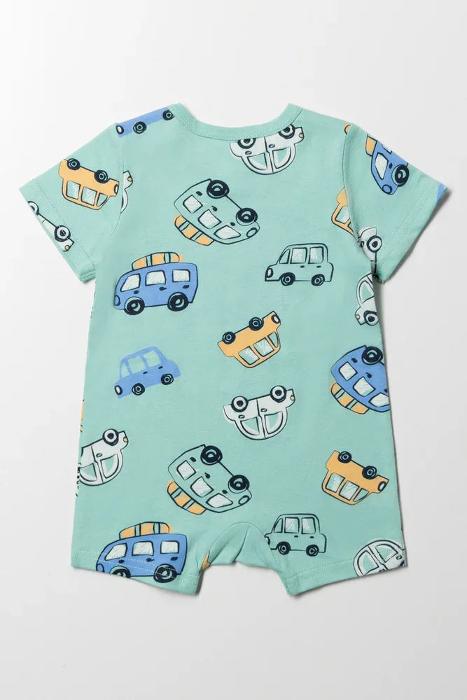 On The Move Romper Green (2)