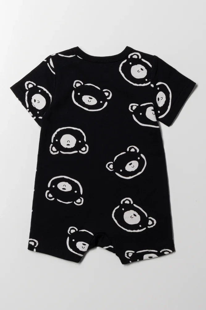 Beary Bossy Romper Black (2)