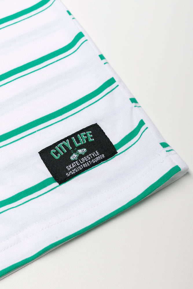 Short Sleeve Stripe T-Shirt Green (1)