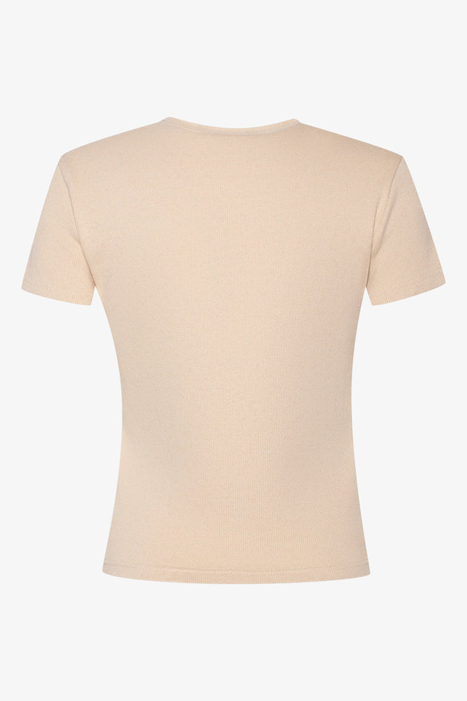 Rib Short Sleeve T-Shirt Natural