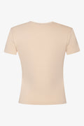 Rib Short Sleeve T-Shirt Natural (1)
