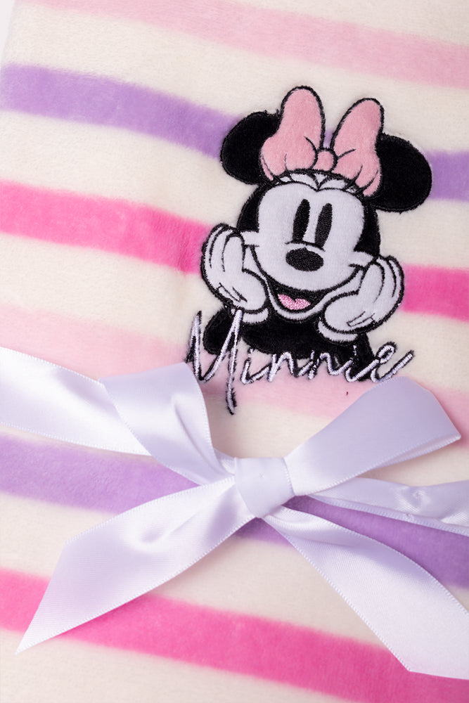 Minnie Mouse Stripe Blanket Pink (1)