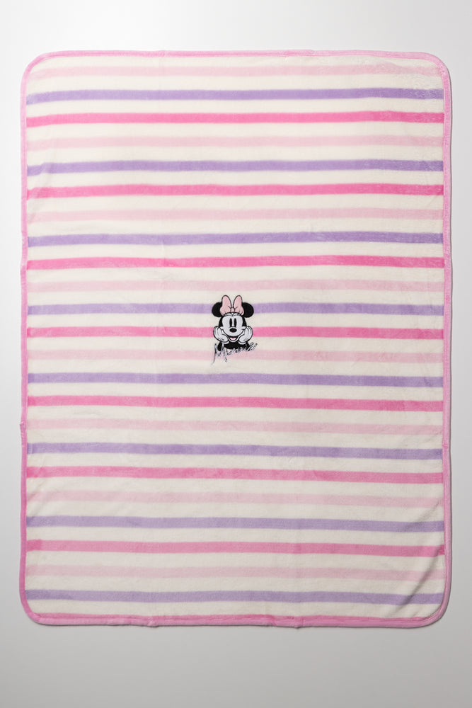 Minnie Mouse Stripe Blanket Pink (2)