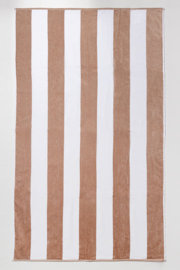 Stripe Beach Towel White And Natural