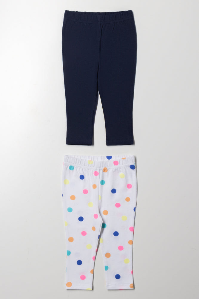 2 Pack Leggings Navy And White