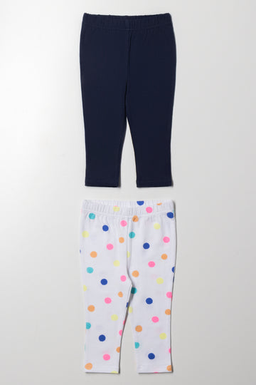 2 Pack Leggings Navy And White