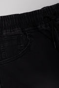 Basic Denim Pull On Shorts Black (1)