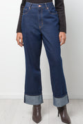 Turn Up Hem Denim Jean Blue (1)