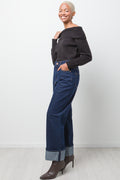 Turn Up Hem Denim Jean Blue (2)