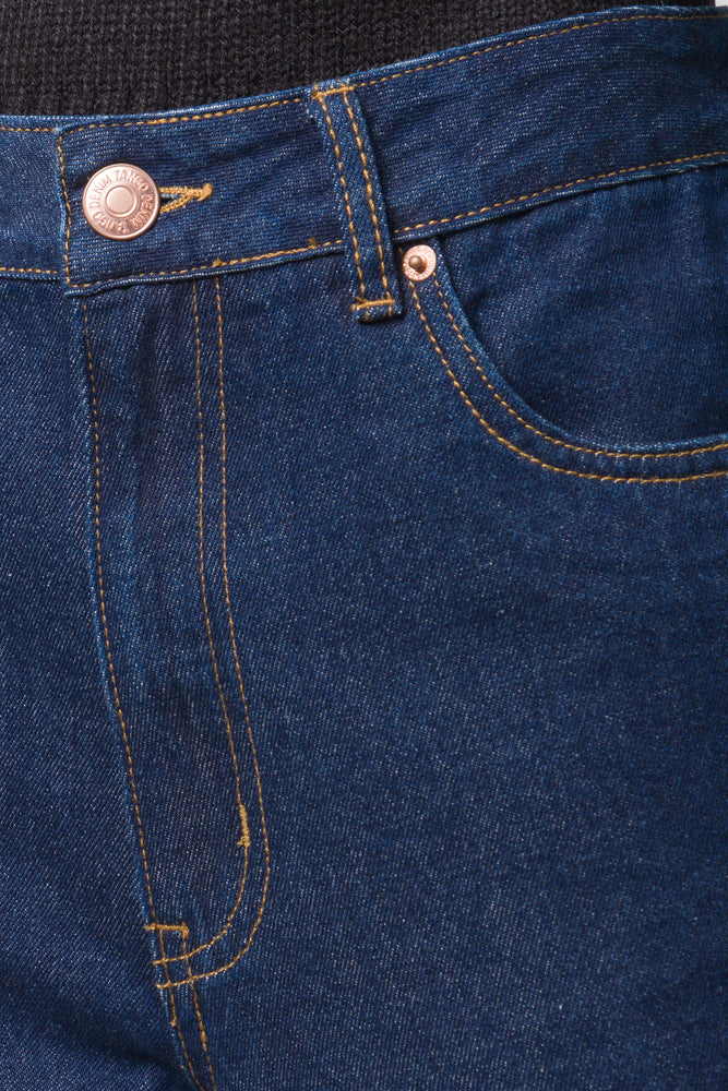 Turn Up Hem Denim Jean Blue (4)