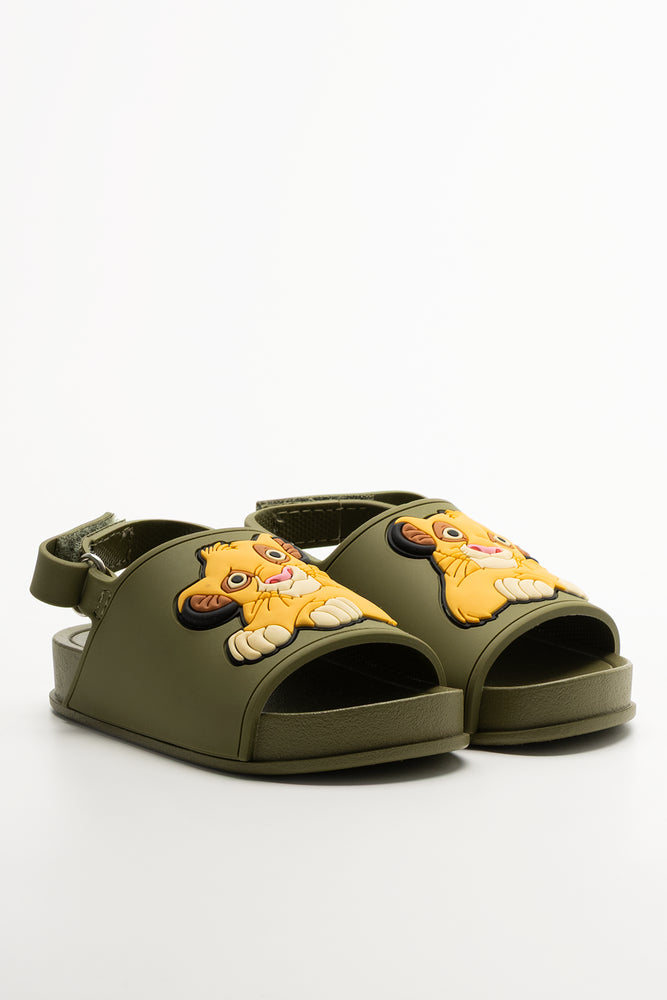 Simba Slides Dark Green And Yellow