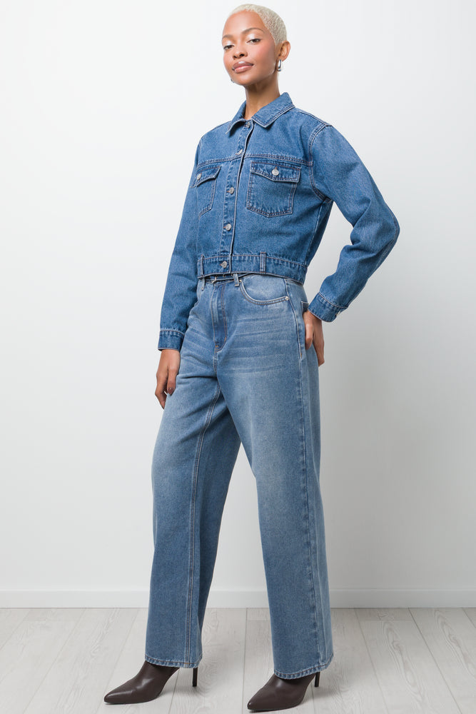 Cropped Denim Jacket Blue (1)