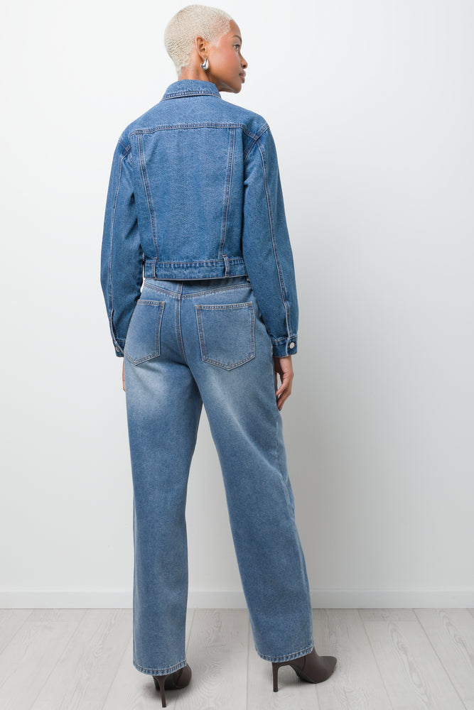 Cropped Denim Jacket Blue (2)