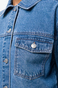 Cropped Denim Jacket Blue (3)