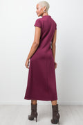 Fit and Flare Knit Dress Burgundy (2)