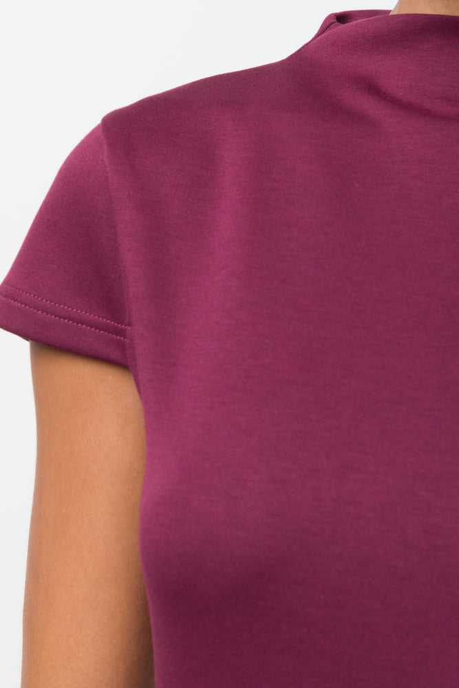 Fit and Flare Knit Dress Burgundy (3)