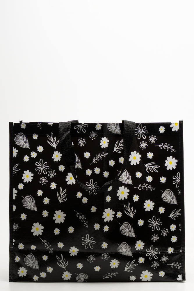 Flower Shopper Bag Black