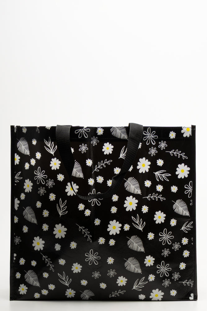 Flower Shopper Bag Black (5)