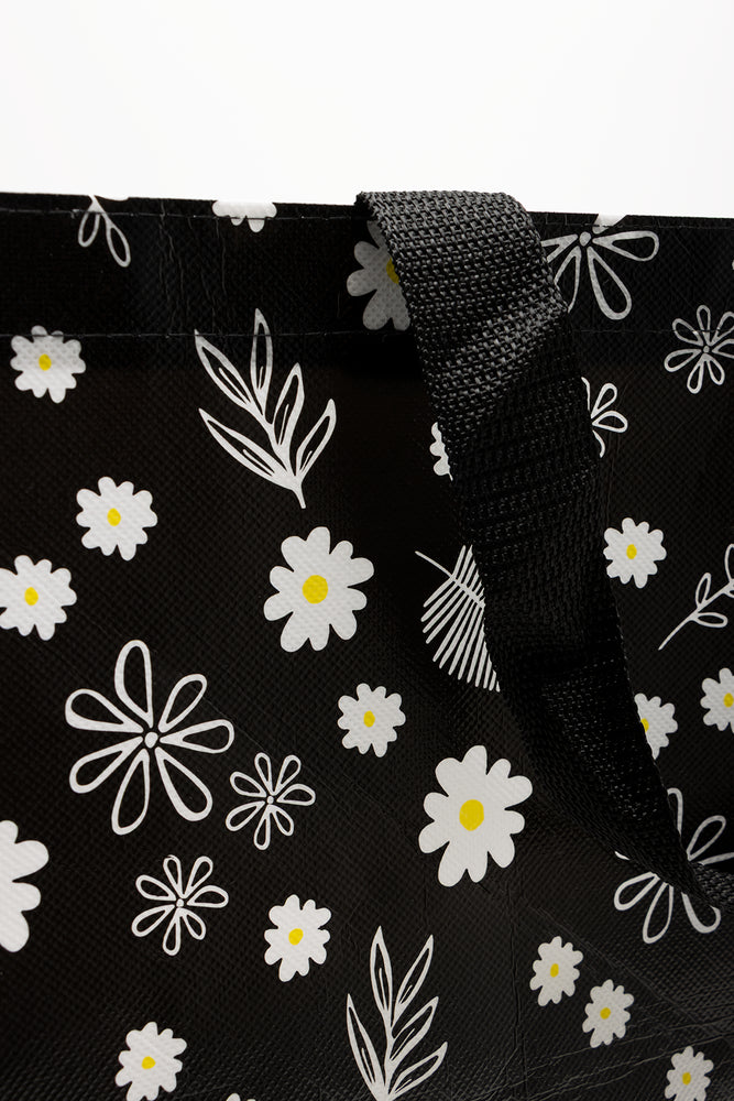 Flower Shopper Bag Black (7)