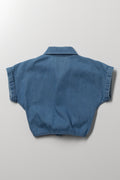 Chambray Front Tie Shirt Blue (2)
