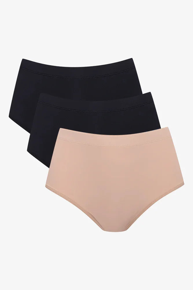 3 Pack Briefs Black And Natural